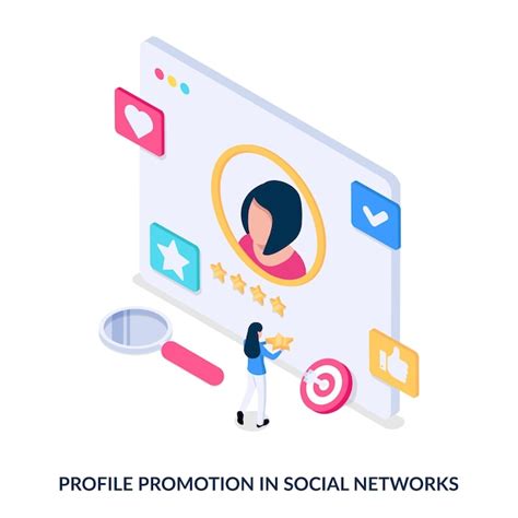 Premium Vector Social Network Profile Promotion And Social Media