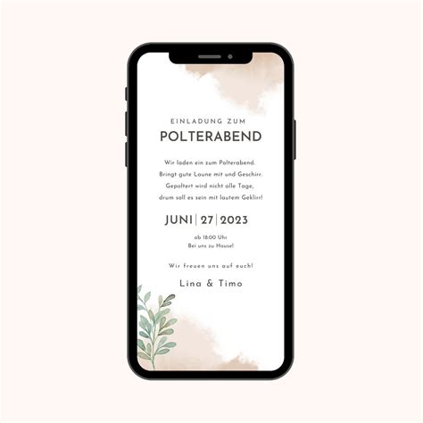 Invitaci N Digital Polterabend Boho Polterabend Ecard Etsy M Xico