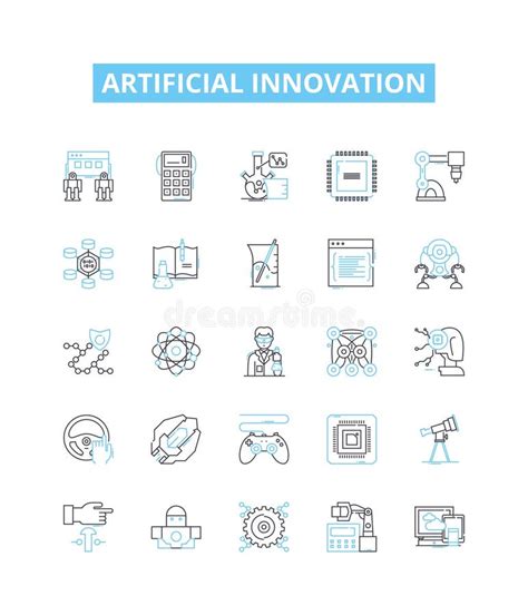 Artificial Innovation Vector Line Icons Set AI Robotics Automation