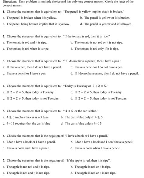 Solved Directions Each Problem Is Multiple Choice And Has Chegg