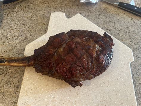 Reverse Seared 36oz Tomahawk Ribeye R Traeger