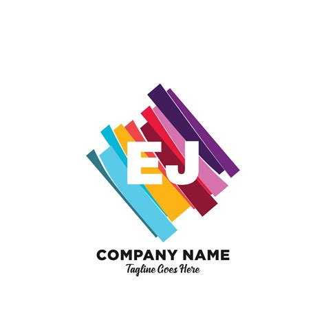 EJ Initial Logo With Colorful Template Vector 21494327 Vector Art At