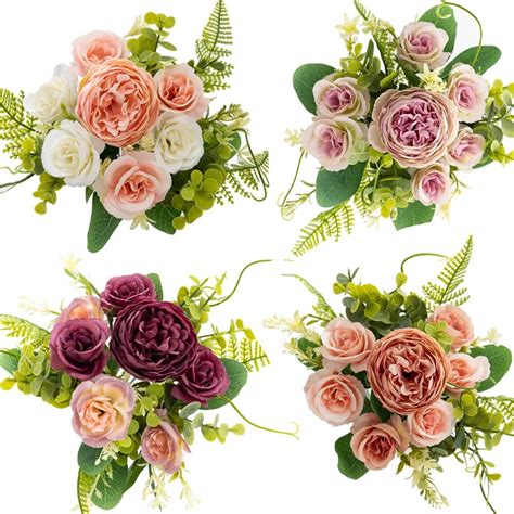 Sch Ne Rosen K Nstliche Pfingstrose Blumen Lila Seide Bouquet Diy