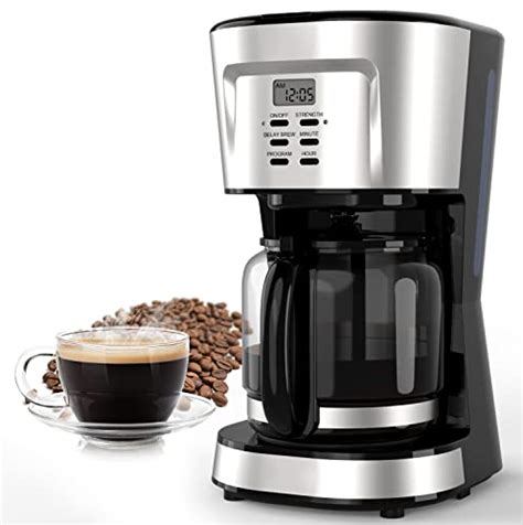 12 Cup Programmable Coffee Maker Electric Drip Coffee Machine With Glass Carafe And Warming Plate