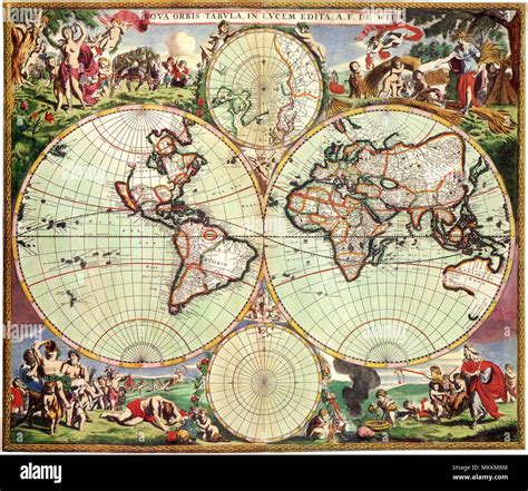 Mapa del Viejo Mundo 1675 Fotografía de stock Alamy