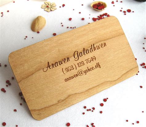 Engraved Wood Business Cards 100 Wooden Business By Talathiel