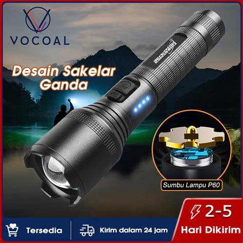 Jual Vocoal Senter Led Torch Light Usb Rechargeable Led Senter Ukuran