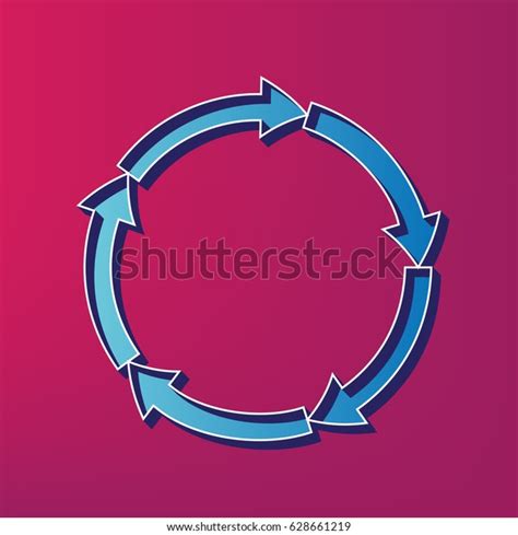 Circular Arrows Sign Vector Blue 3d Stock Vector Royalty Free