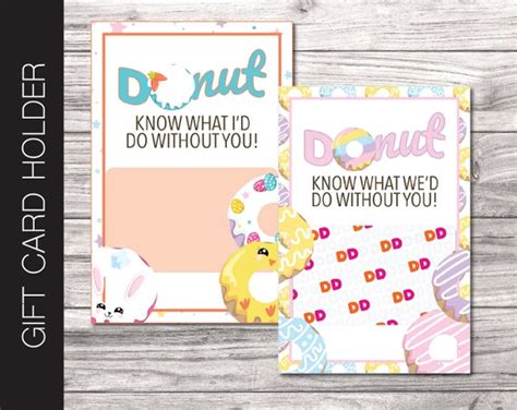 Printable APPRECIATION Donut Gift Card Holder. Instant - Etsy