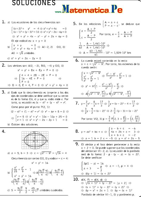 CÓNICAS EJERCICIOS RESUELTOS MATEMATICAS 1 BACHILLERATO PDF