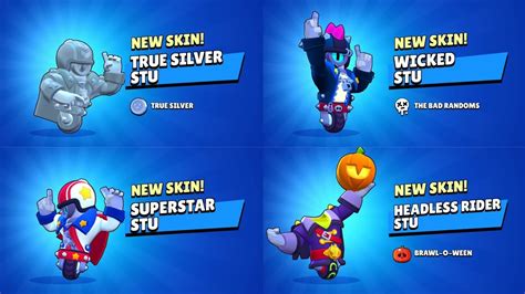 ALL STU SKINS UNLOCK ANIMATION Brawl Stars YouTube