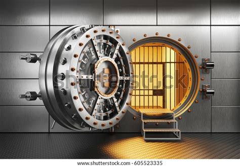 Vault Bank Door Storage Room 3d Stock Illustration 605523335