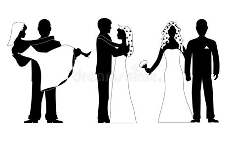 Wedding Silhouette Set Vector Stock Vector Illustration Of Beautiful Bridal 31914244