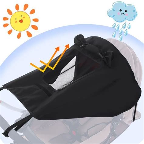 SWANEW Pare Soleil Pour Poussette Canopy Auvent Pare Soleil Pour