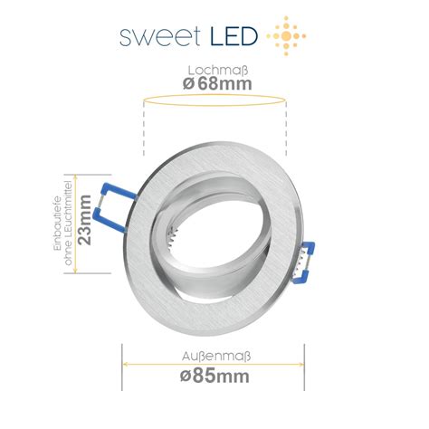 Sweet Led Einbaustrahler Deckenspot Aluminium Gu Schwenkbar V