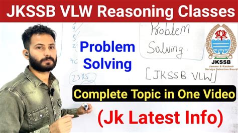 Problem Solving In One Video JKSSB VLW Reasoning Classes Concept And