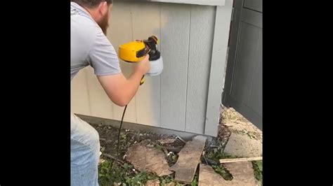 Wagner Flexio Paint Sprayer In Action Painting A Shed Youtube