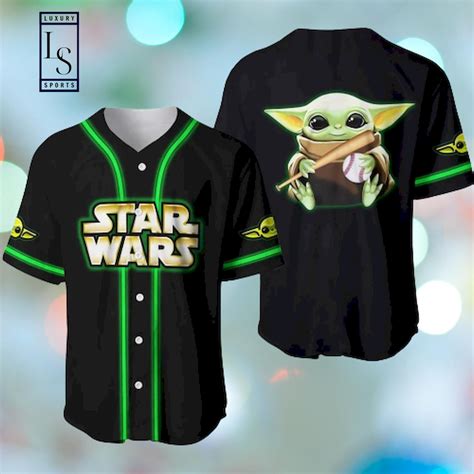 Star War Baby Yoda Baseball Jersey 3D - HomeFavo