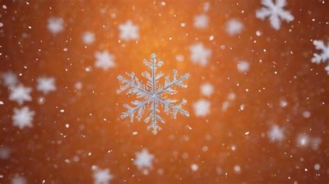 Premium Ai Image Snow Flake Particles On Orange Background