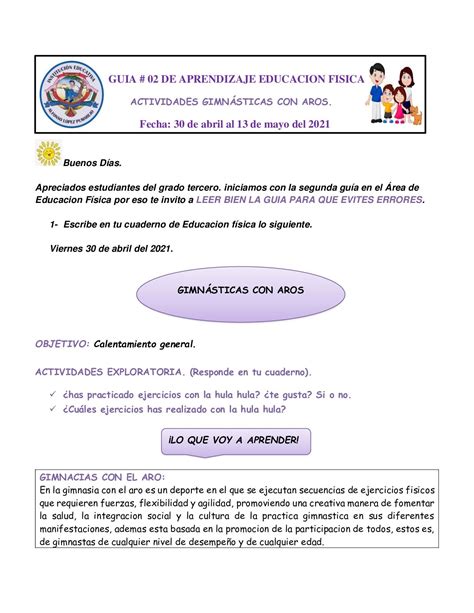 Ejercicios Con Aros Para Educaci N F Sica Hula Hoop Instrucciones De