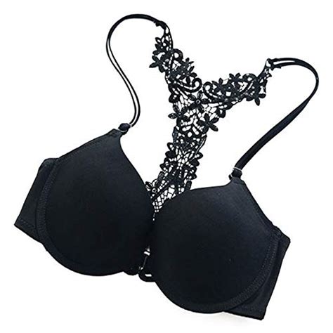 Buy Womens Front Closure Lace Racer Back Push Up Seamless Bras Racer Back Bra Thin Padded Fine