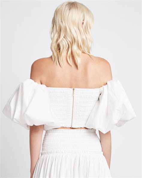 Cascade Cropped Top Ivory Aje Autumn Winter 21 Boxing Day Sale