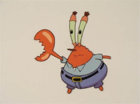 Mr Krabs Original Spongebob Cel Hand Out Animation Art Lot 630174