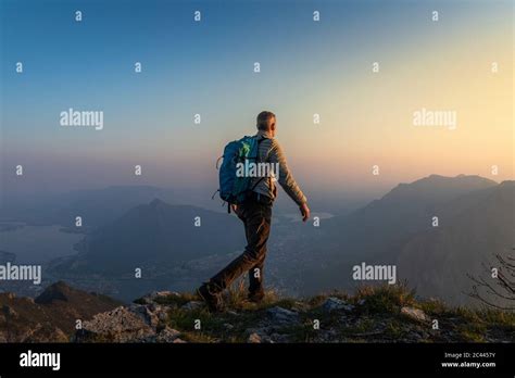 Hiker On Mountaintop Hi Res Stock Photography And Images Alamy