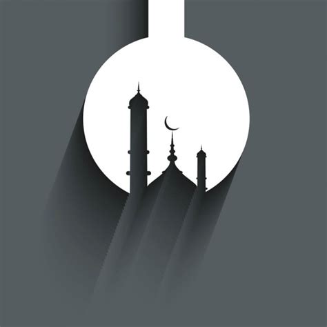 Free Vector | Mosque silhouette background