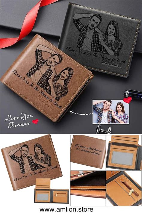 Custom Photo Wallet Engravedpersonalized Wallets For Mentrifold