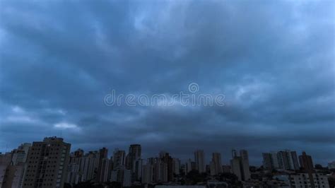 Time Lapse Of Storm Clouds And Buildings Skyline In Sao Paulo City