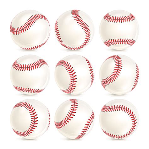 유토이미지 Baseball Leather Ball Isolated On White Softball Base Ball Shiny