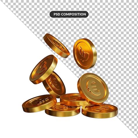 Premium PSD Stack Of Golden Coins In 3d Rendering