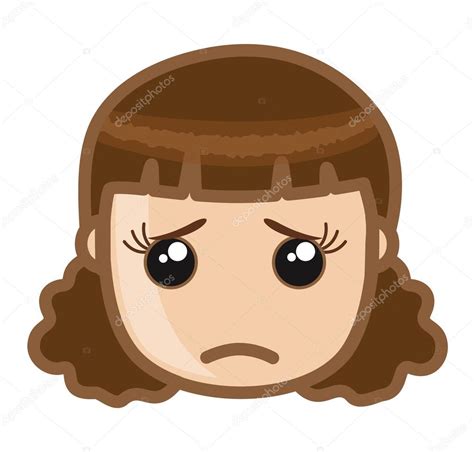 Cara De Chica Emocional Vector De Stock Por Baavli