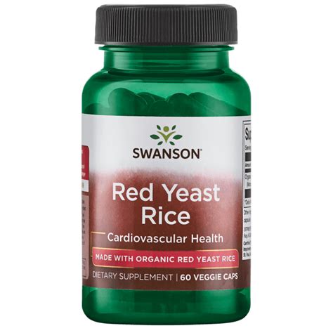 Swanson Red Yeast Rice Made With Organic Red Yeast Rice 600 Mg 60 Veg Caps