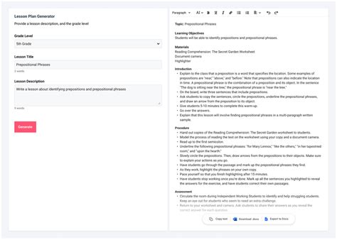 The 1 Ai Lesson Plan Generator