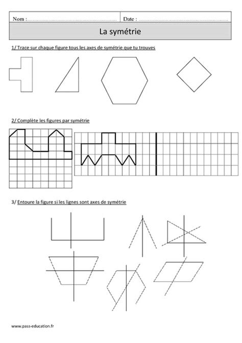 TOP50 Exercices Symétrie Cm1 Fond d écran Bts cpi