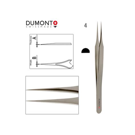 Dumont Dumoxel 4 Tweezers Antimagnetic Steel 110mm Swiss Tool Dumont