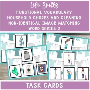 Household Chore Cleaning Vocab Non Identical Image Matching Task Cards