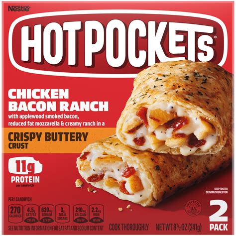 Hot Pockets Chicken Bacon Ranch Frozen Snacks 85 Oz