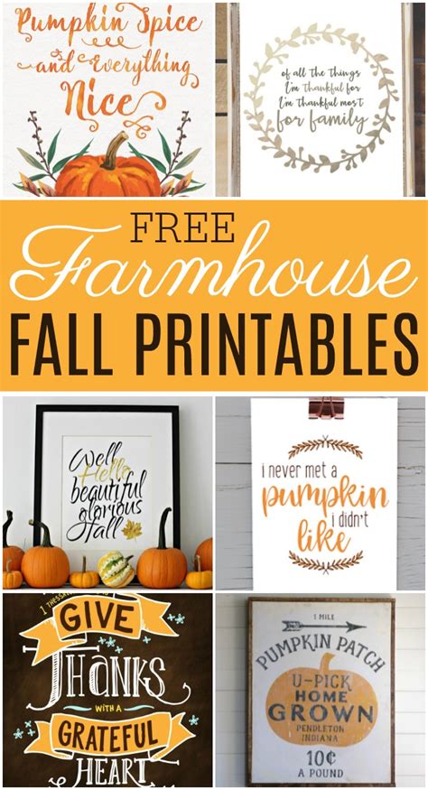 Free Farmhouse Fall Printables Free Templates Printable