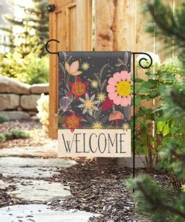 Floral Welcome Garden Flag Welcome Flags Garden Flags