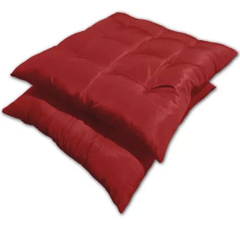 Kit Almofadas Assento Futon Flat Para Cadeira X Cor Vermelho