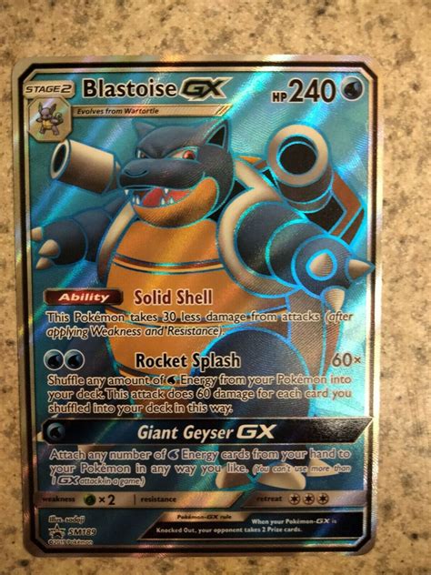 Blastoise Gx Sm Black Star Promo Full Art Pokemon Card Near