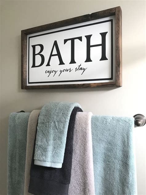 Bathroom Wood Sign Decor Bath Enjoy Your Stay Bathroom Etsy