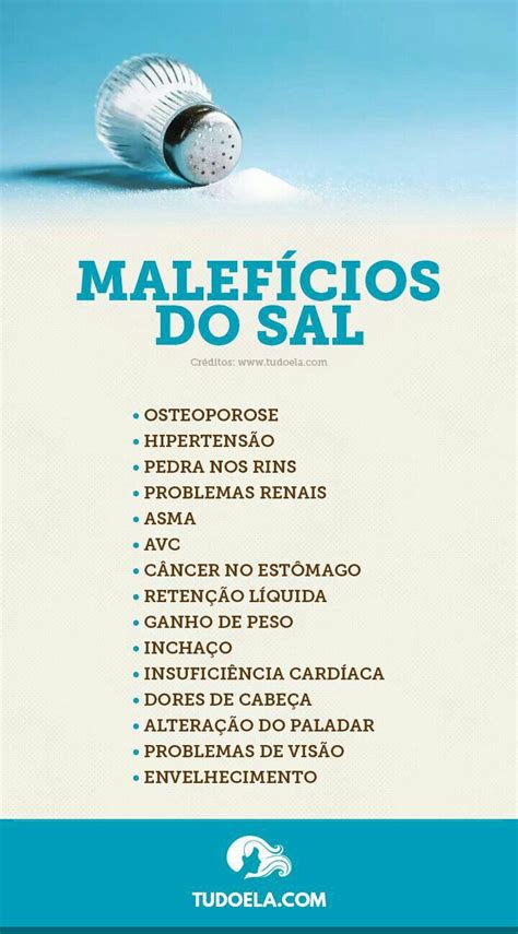 Malefícios do sal Medicine Health Fitness Ebook Alf Serve Insta