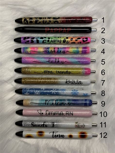 Glitter Pens Custom Pens Personalized Pen Leopard Pen Glitter