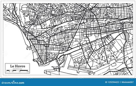 France, Le Havre Flat Landmarks Vector Illustration. France, Le Havre ...