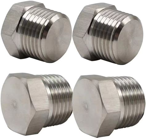 Npt 304 Stainless Steel Threaded Hex Plug Pipe Fitting Male Thread Hex Head Pipe Plug China