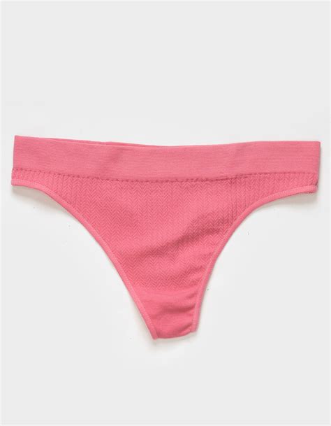 Full Tilt Seamless Textured Thong Pink Tillys